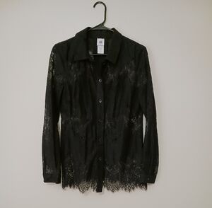 CAbi Black Lace Blouse